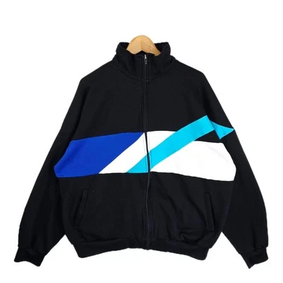 Vintage Trader Bay Track Jacket XL Zip Sweatshirt Retro Striped Jogging 80s - Image 1 of 4