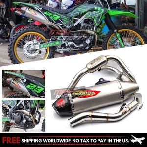 FULL SYSTEM EXHAUST MUFFLER RACING CARBON PIPE FIT FOR KAWASAKI KLX230L KLX230R - Picture 1 of 7