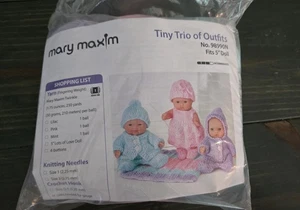 MARY MAXIM Tiny Trio of Outfits + 5" Doll KIT - Picture 1 of 4
