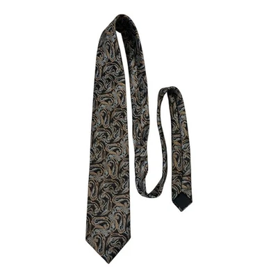 Vintage Botany 500 Paisley Tie – Black, Tan & Gray – 54” Long - Image 1 of 4