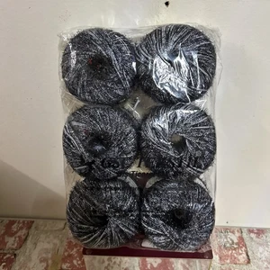 Hilos de hielo de lujo premium poliéster metálico lúrex gris negro - Imagen 1 de 4