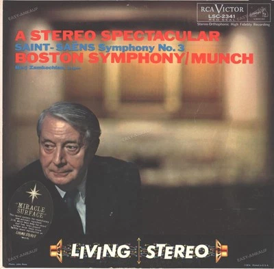 Saint-Saëns, Boston Symphony, Munch - Symphony No. 3 USA LP 1960 (VG) . - Image 1 of 2