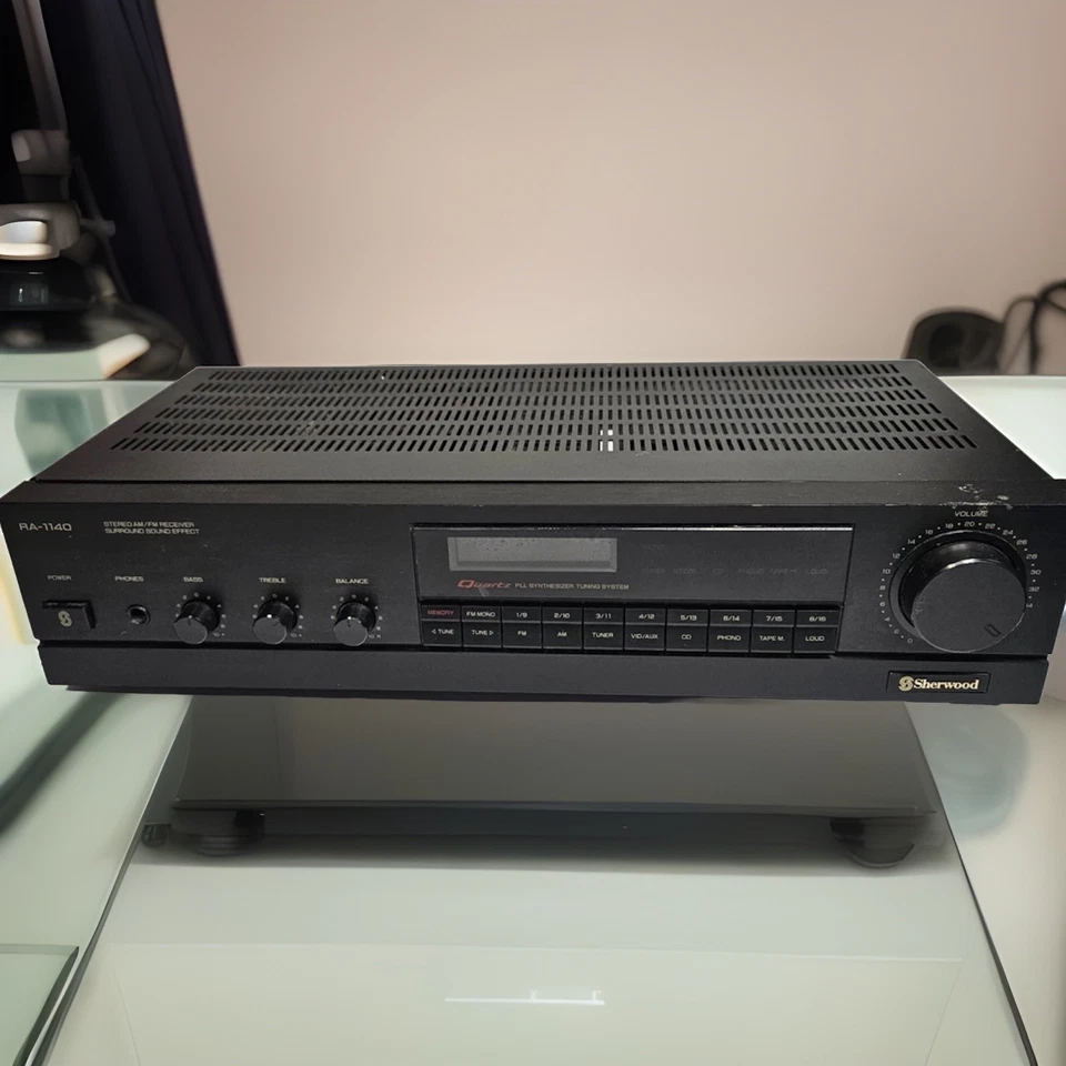 Sherwood Receiver Stereo AM/FM Surround Sound Effect #RA1140) Stereo With Manual - Image 1 of 4