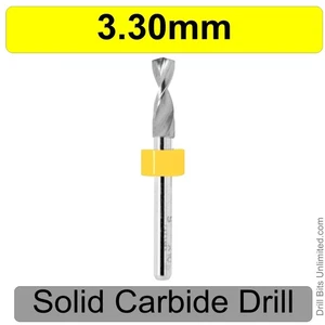 3.3mm .130" Carbide Drill Bit 1/8" Shank ONE Piece Solid Carbide R/S - Picture 1 of 4