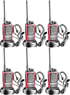 Rechargeable Long Range Two-Way Radios with Earpiece 6 Pack AR-6 Walkie Talki... - Image 1 of 4
