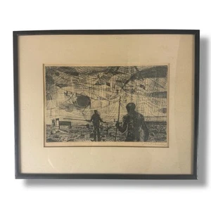 Robert Cariola Acquaforte L'incontro firmata limitata incorniciata stampa AAA 1960 - Foto 1 di 19