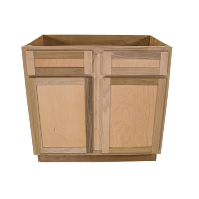 Mueble base fregadero de cocina | Álamo sin terminar | Estilo coctelera | 36 pulgadas Foto 1 de 4