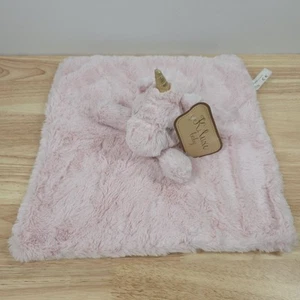 KellyToy KLuxe Rosa Einhorn Lovey Sicherheitsdecke Plüsch Weich Rassel Golden Horn - Bild 1 von 8