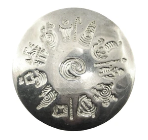 History of Ireland 925 Sterling Silver Round Disk Stamped Pendant Brooch/Pin - Picture 1 of 6