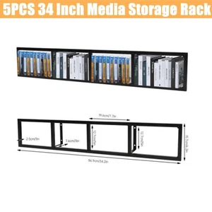 5 PCs 34 In Wall Mount Media Storage Rack CD DVD Organizer Metal Floating Shelf - Picture 1 of 17