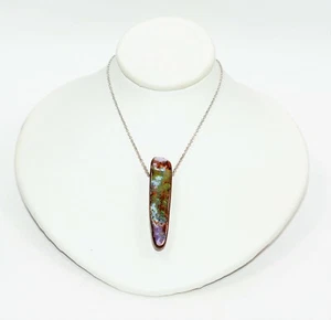 Collar de ópalo natural oro blanco de 14 quilates 37,43 quilates colgante piedra de nacimiento de octubre joyería - Imagen 1 de 10