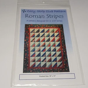Roman Stripes Quilt Pattern Designed For 2.5" Strips Finished Size 58" x 74" - Picture 1 of 5