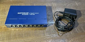 NETGEAR ProSAFE 8-PORTOWY PRZEŁĄCZNIK GIGABITOWY (GS108v4) — PRZETESTOWANY, LEDWO UŻYWANY z zasilaniem stałym - Zdjęcie 1 z 1