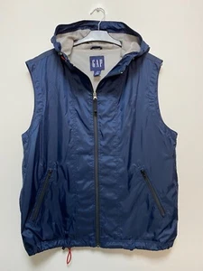 Vintage! GAP Men's Navy Blue Zip Hoodie Waistcoast Size M - Picture 1 of 4