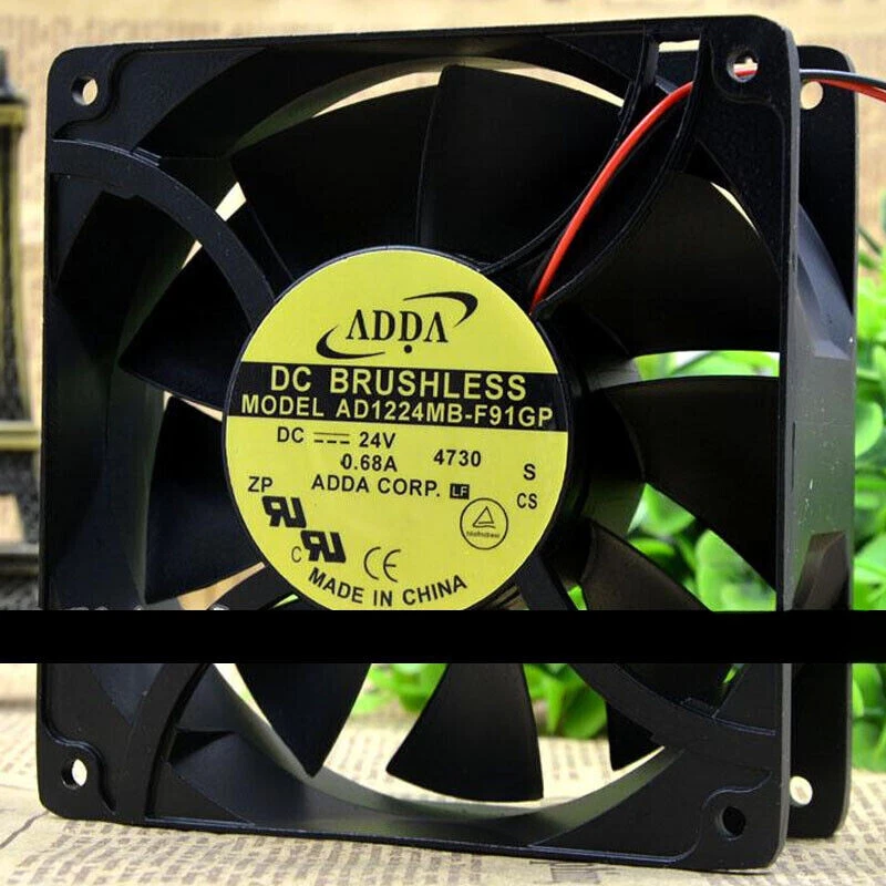 1X ADDA AD1224MB-F91GP DC 24V 0.68A 2 Wires Cooling Fan12038 12CM 120*120*38mm - Image 1 of 1