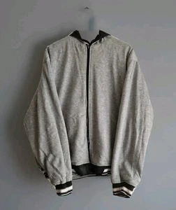 Dunlop Jacket Mens XL Grey Reversible Black Coat Outdoors Hood Long Sleeve Zip - Picture 1 of 8