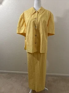 RK ORIGINALS 2Pc Maxi Long Dress & Shirt Sleeve Top Plus Sz 28W Yellow NWT $94 - Picture 1 of 7