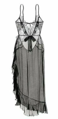 $328.00 Victoria's Secret Designer Collection Lace & Silk Slip sz L in black - Image 1 of 3