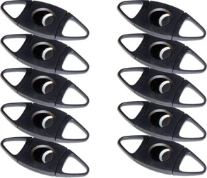 Cortador de cigarros guillotina de plástico negro - Cortes hasta calibre 52 - Paquete de 10 - Imagen 1 de 1