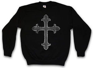 CHRISTIAN CROSS I SWEATSHIRT PULLOVER Christliches Kreuz Jesus Christentum - Picture 1 of 2