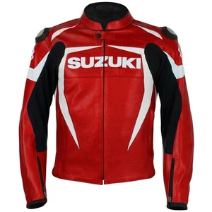 SUZUKI Customized Leather Jacket Motorbike/Motorcycle Leather Jacket Racing-52 - Picture 1 of 4