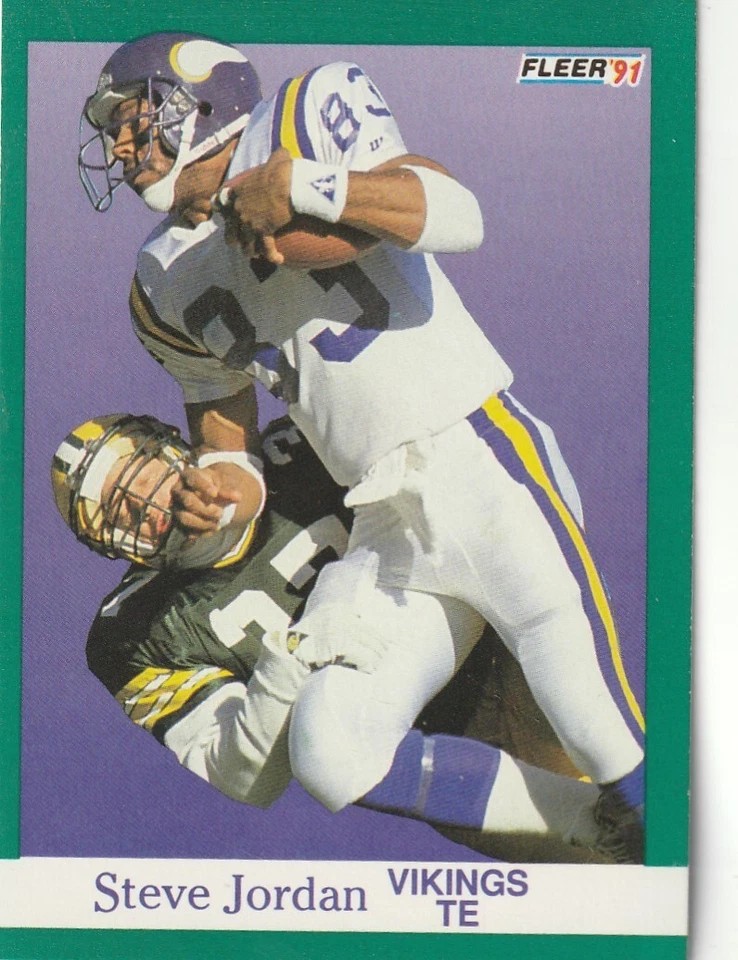 FREE SHIPPING-MINT-1991 Fleer Steve Jordan #284 VIKINGS PLUS BONUS CARDS - Image 1 of 1