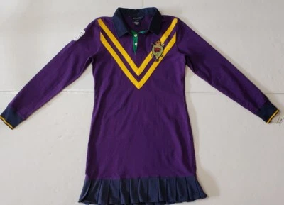 NWT POLO RALPH LAUREN GIRLS POLO ASHLIN RUGBY  DRESS PURPLE #90 - Image 1 of 4