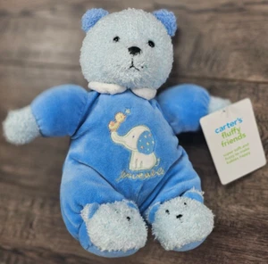 Baby Boy New Vintage Carter's Lovable Bear Elephant PJS Rattle Plush Toy - Picture 1 of 3