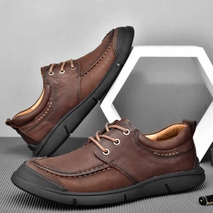 Men's Casual Shoes Flats Loafer Outdoor Leisure Moccasins Slip on Walking Shoes - Picture 1 of 26