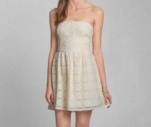 Abercrombie Kids Girls Lace Floral Sleeveless Tube Top Dress Silver Shimmer L - Picture 1 of 1