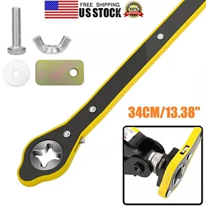 Car Scrissor Jack Ratchet Wrench Garage Tire Wheel Lug Repair Tool Labor-Saving - Foto 1 di 11
