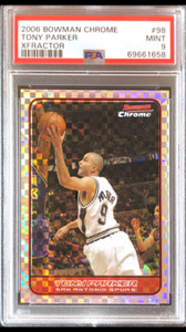 2006 Bowman Chrome Tony Parker Xfractor #98 PSA 9 Mint /150 POP 1 None Higher