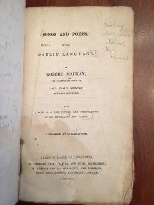 RARE 1829 Songs & Poems in the Gaelic Language, Inverness SCOTLAND Mackay 1st ed Foto 1 de 3