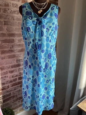 Vestido para mujer Expressions retro azul midi cambio de gasa sin mangas talla grande Foto 1 de 4