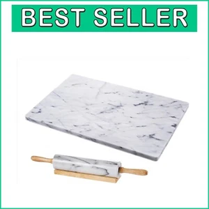 Elegant 16x20 Marble Pastry Board with Non-Slip Stability for Effortless Baking - Picture 1 of 10