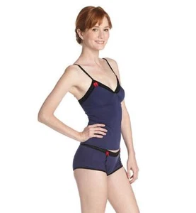 Come Out and Play Boyshort Panty and Matching Camisole in Navy Blue  NWT - Picture 1 of 1