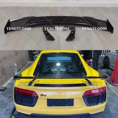 Alerón labial trasero de fibra de carbono real estilo GT para Audi R8 V10 2016-2018 Foto 1 de 4