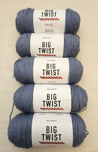 Big Twist Value Yarn - Denim Blue - Set of 5 - Dye Lot# 654217 - 6oz - Picture 1 of 4