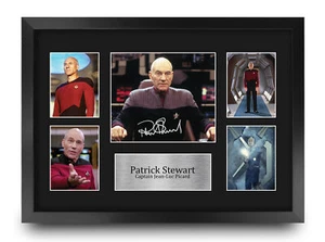 Patrick Stewart A3 Enmarcado Star Trek Jean-Luc Picard Firmado Autógrafo Fans TV - Imagen 1 de 7