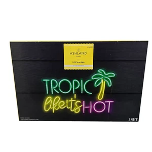 Ashland "Tropic Like It's Hot" LED Neon Sign w/ Palm Tree UBS operated NEW - Picture 1 of 11