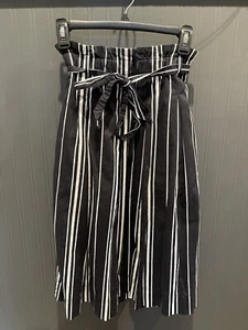H&M Mujer Rayas 2 Falda Informal Bolsillos Trabajo Tirar Elástico Oficina Negocios - Imagen 1 de 5