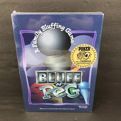 Bluff 'N' Peg - A Family Bluffing Poker Card Game Spy Alley New Sealed   - Image 1 of 4