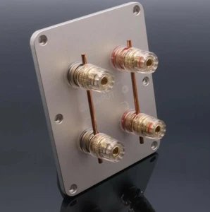 1pcs 122mm x 96mm Square 4-Way Speaker Junction Box Copper Terminal Binding Post - Picture 1 of 5