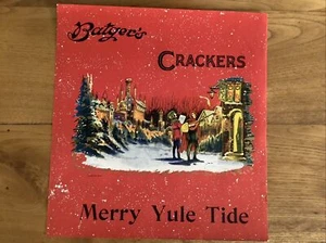 1 Genuine Vintage Batger’s Cracker Label Advertising “Merry Yule Tide” Large - Picture 1 of 11