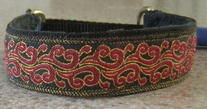 RED and GOLD FLAMES COLLAR n LEAD ITALIAN GREYHOUND MALTESE MINIATURE PINSCHER - Picture 1 of 1