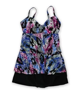 MagicSuit Womens Katie Wire-Free Jersey Skirted 2 Piece Tankini, Blue, 10 - Picture 1 of 2