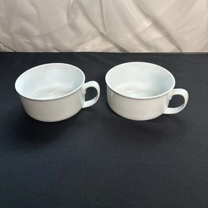 Cordon Bleu White Porcelain Chowder Soup Bowls Width 5.5" depth 3" Set of 2 - Picture 1 of 3