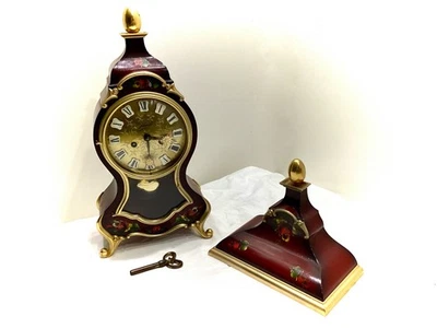 Vintage *Schmid* Pendule Kaminuhr 8Tage Pendelwerk vergoldet Wandkonsole Sammler - Bild 1 von 4