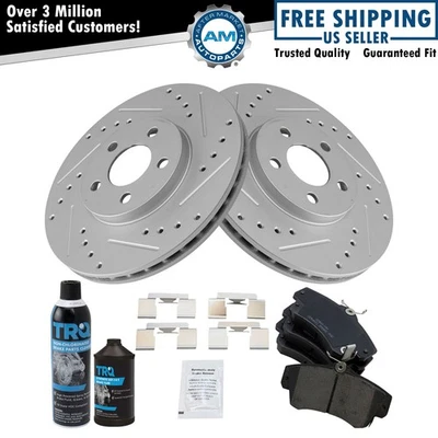 Kit de pastillas de freno y rotor de rendimiento delantero cerámico con productos químicos Foto 1 de 4