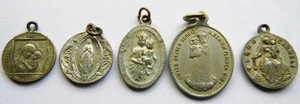 Lote 4 Medallas Santas Antiguas Escapulario Milagroso María Sagrado Corazón Jesús Altötting - Imagen 1 de 2